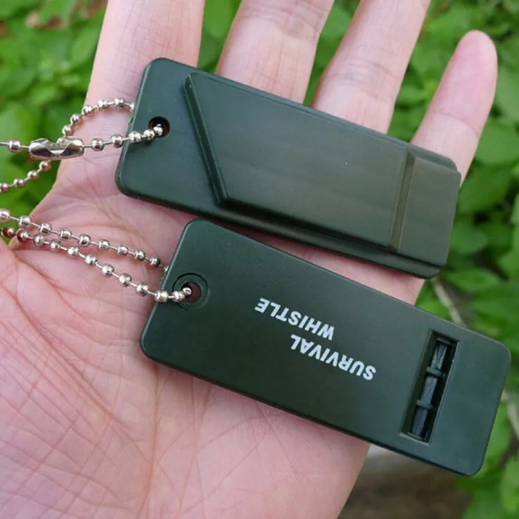 10 PCS Outdoor Portable Multi-audio Survival Whistle(Army Green)