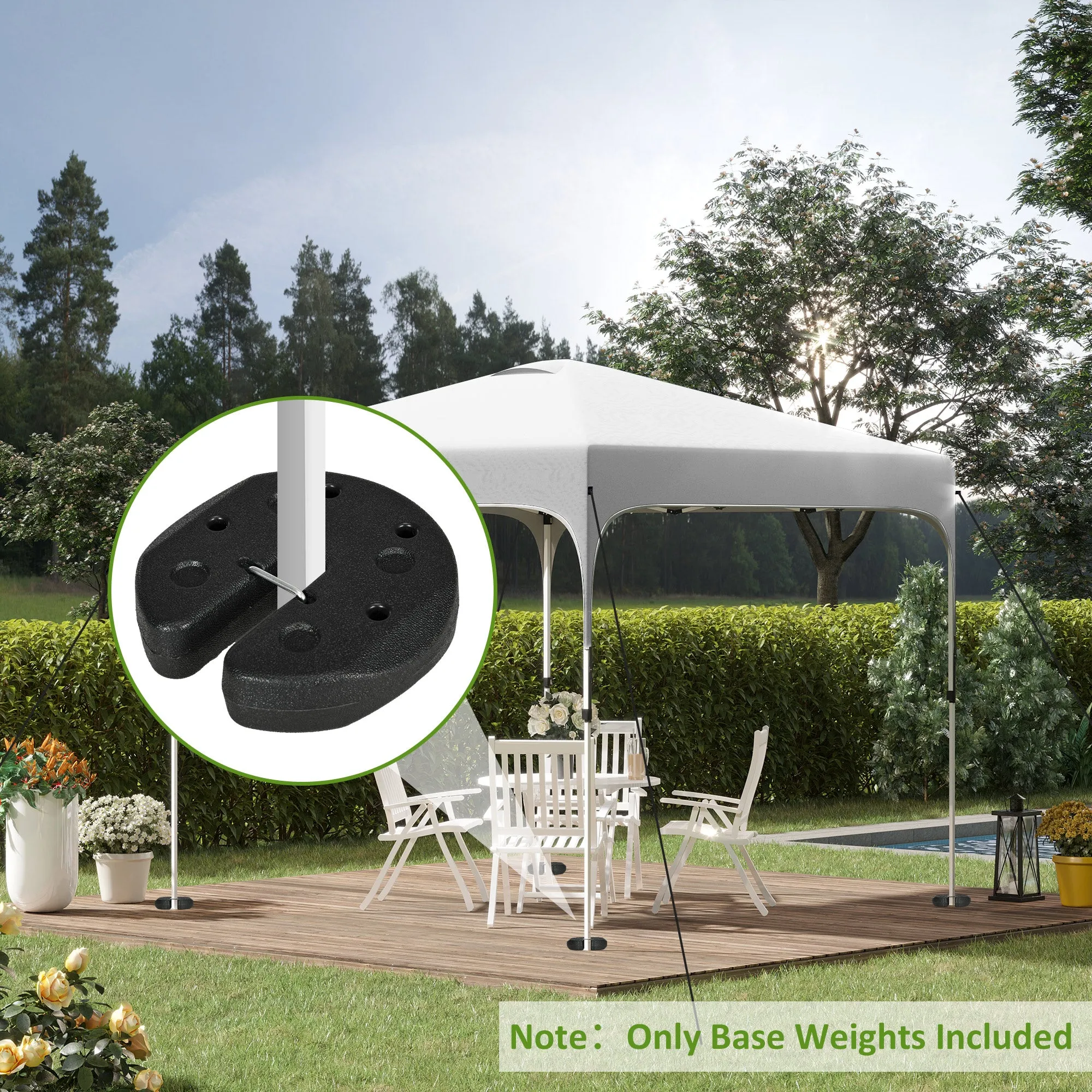 12KG Gazebo Weights Set of 4, Weights for Gazebo Legs with Reinforce Pins and Carry Belt, for Canopies Marquees Tents