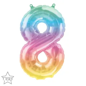 16" Jelli Ombre Number '8' Mylar Balloon