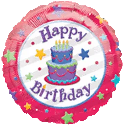 18" Happy Birthday Cake Mylar Balloon