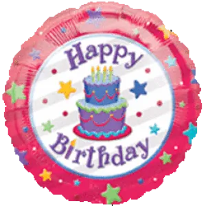 18" Happy Birthday Cake Mylar Balloon