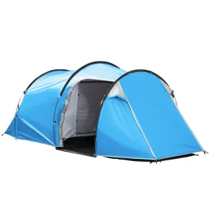 2-3 Man Tunnel Tents w/ Vestibule Camping Tent Porch Air Vents Rainfly Weather-Resistant Shelter Fishing Hiking Festival Shelter Home