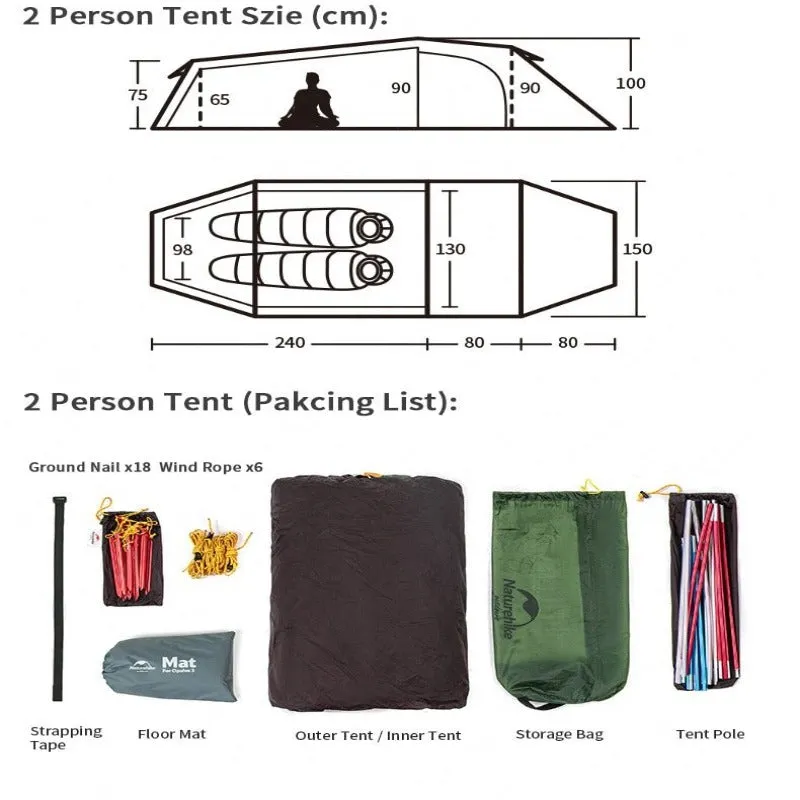 2 To 4 Person Tunnel Camping Tent