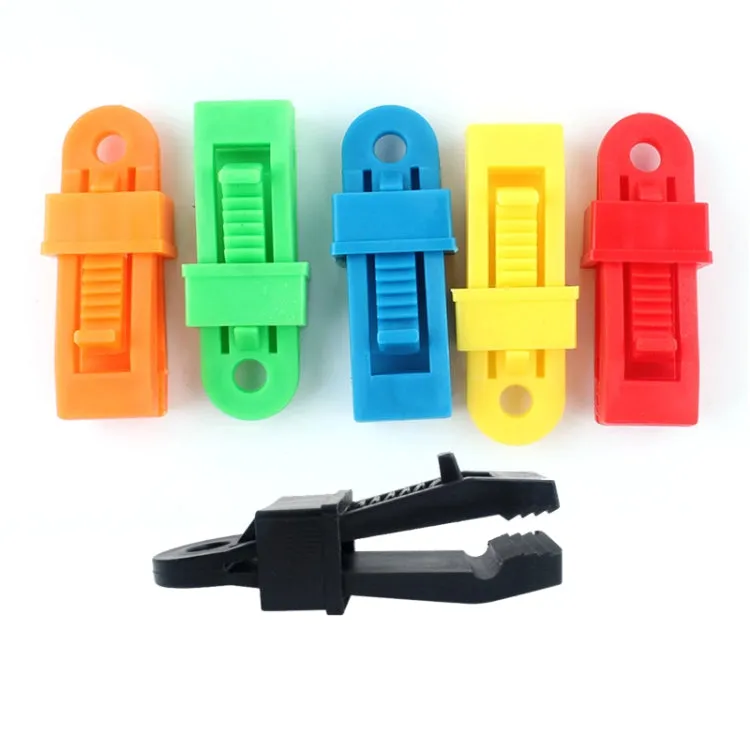 20 PCS Outdoor Tent Awnings Windproof Fixing Clip Multifunctional Wind Rope Buckle (Black)