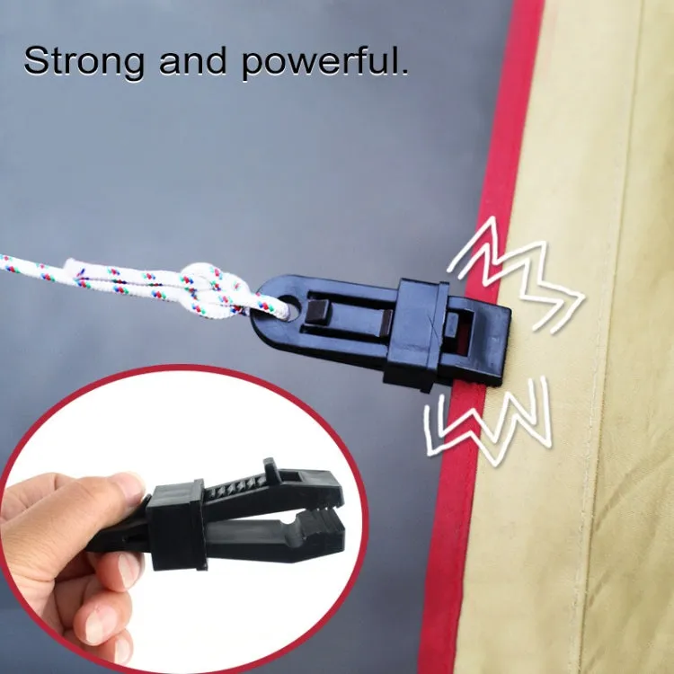 20 PCS Outdoor Tent Awnings Windproof Fixing Clip Multifunctional Wind Rope Buckle (Black)