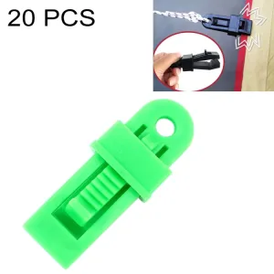 20 PCS Outdoor Tent Awnings Windproof Fixing Clip Multifunctional Wind Rope Buckle (Green)