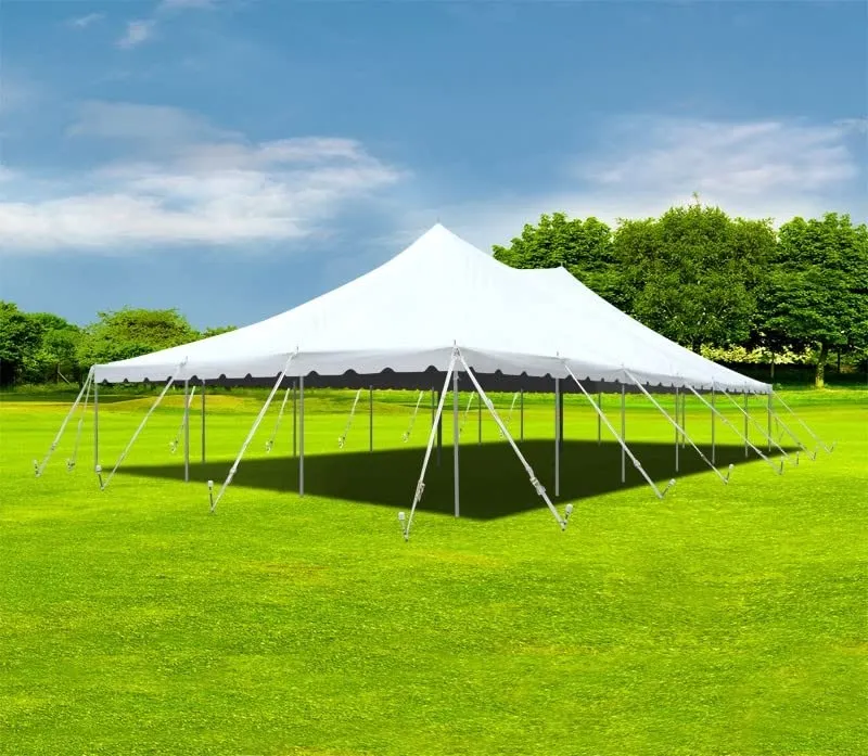 30-Foot by 60-Foot White Sectional Pole Tent, Commercial Canopy Heavy Duty 18-Ounce Vinyl for Parties, Weddings, and Events