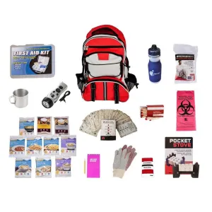 44 Meals Food Storage Survival Kit with Red Backpack