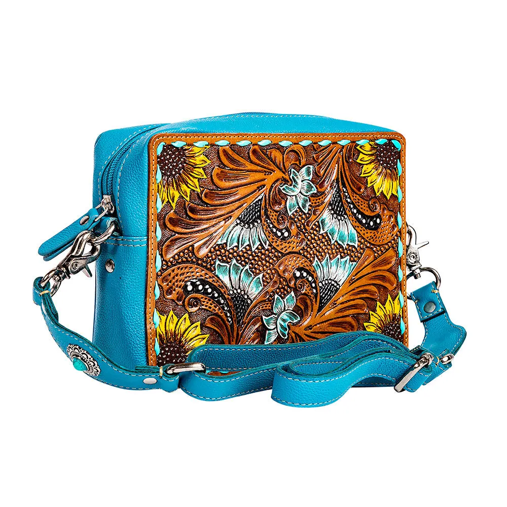 Blooms on the Trail Hand-tooled Bag