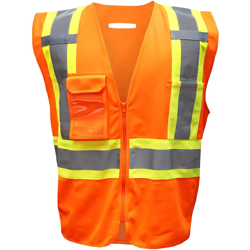 Boss 3PPF9200L ANSI Type R Class 2 Two-Tone Polyester Vest with "D" Ring Access