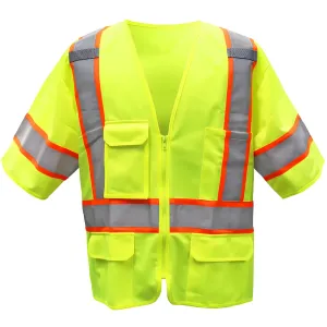 Boss 3PPN93005X ANSI Type R Class 3 Two-Tone Vest - Solid Polyester