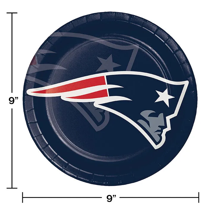 Bulk New England Patriots Paper Dinner Plates (96 per Case)