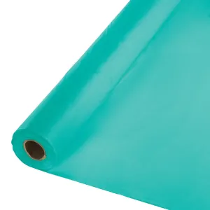 Bulk Teal Lagoon Plastic Banquet Roll 100 ft x 40 inch