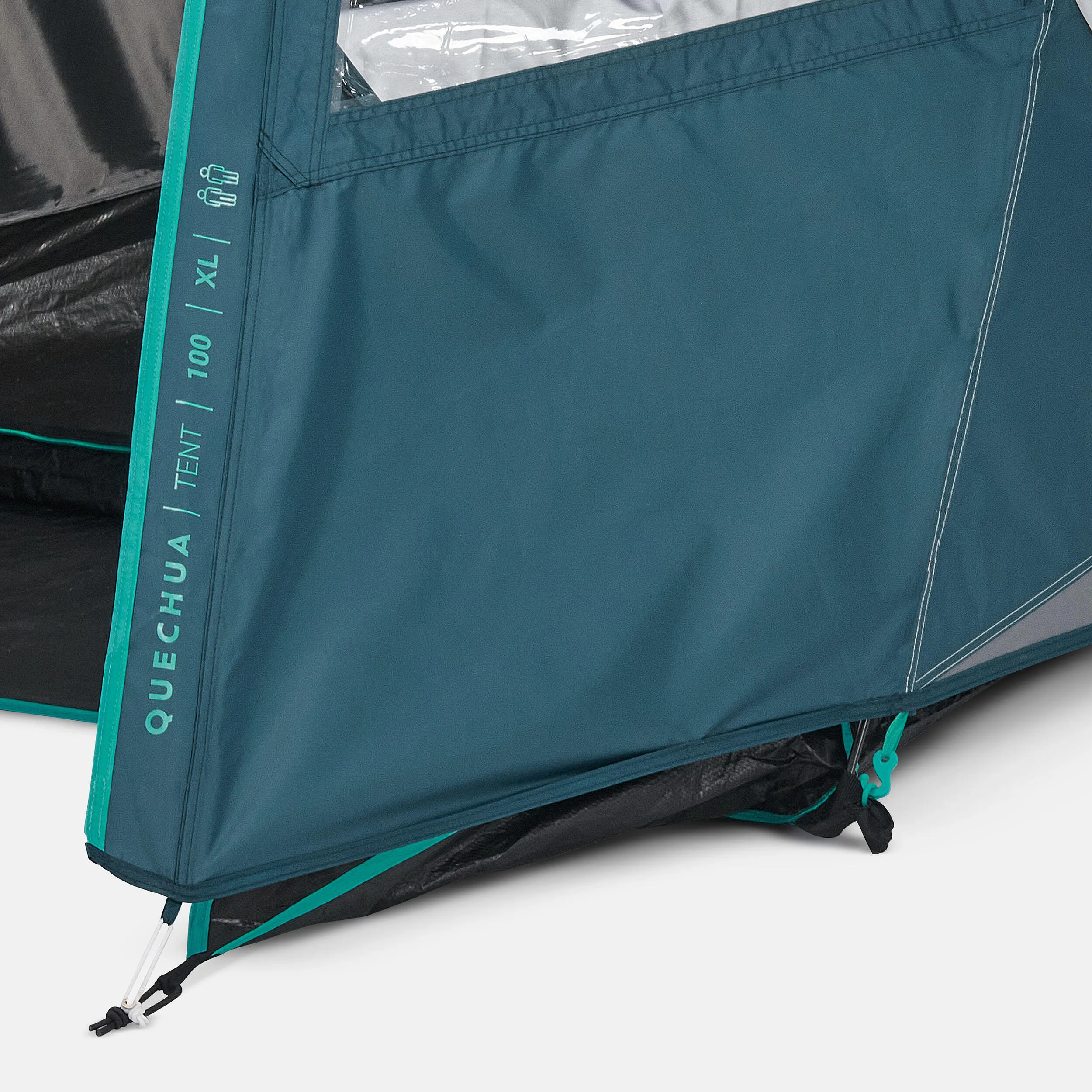 Camping tent Quechua Fresh & Black MH100 XL, grey/dark turquoise