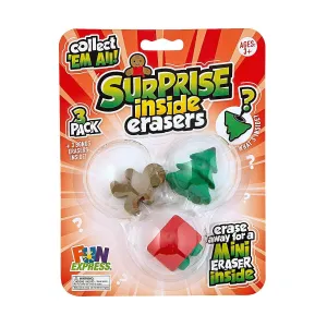 Christmas Surprise Inside Erasers | 3 ct