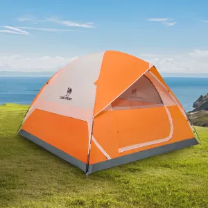 classic 3-4 Person Dome Tent Waterproof Camping Tents Outdoor Travel Backpacking Tent,Navy Blue Gray