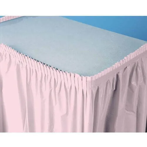 Classic Pink Plastic Table Skirt