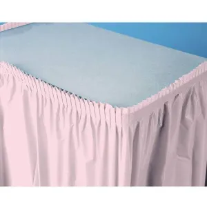 Classic Pink Plastic Table Skirt