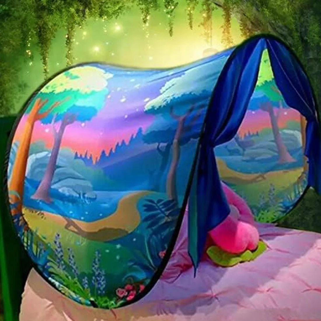 DreamTents Fun Pop Up Tent - Fantasy Forest - Twin (w/ Light)