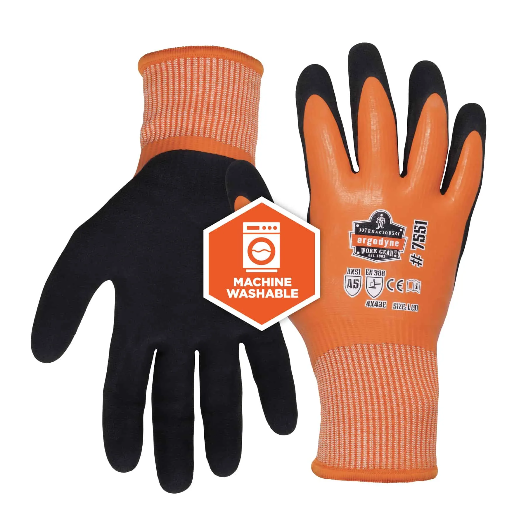 Ergodyne ProFlex 7551 Cut-Resistant Winter Work Gloves - Orange