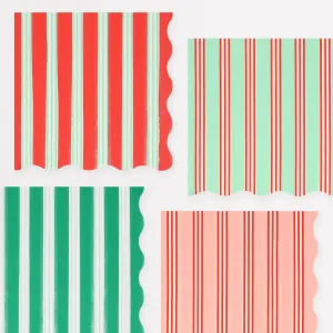 Festive Stripe Large Napkins (x 16)