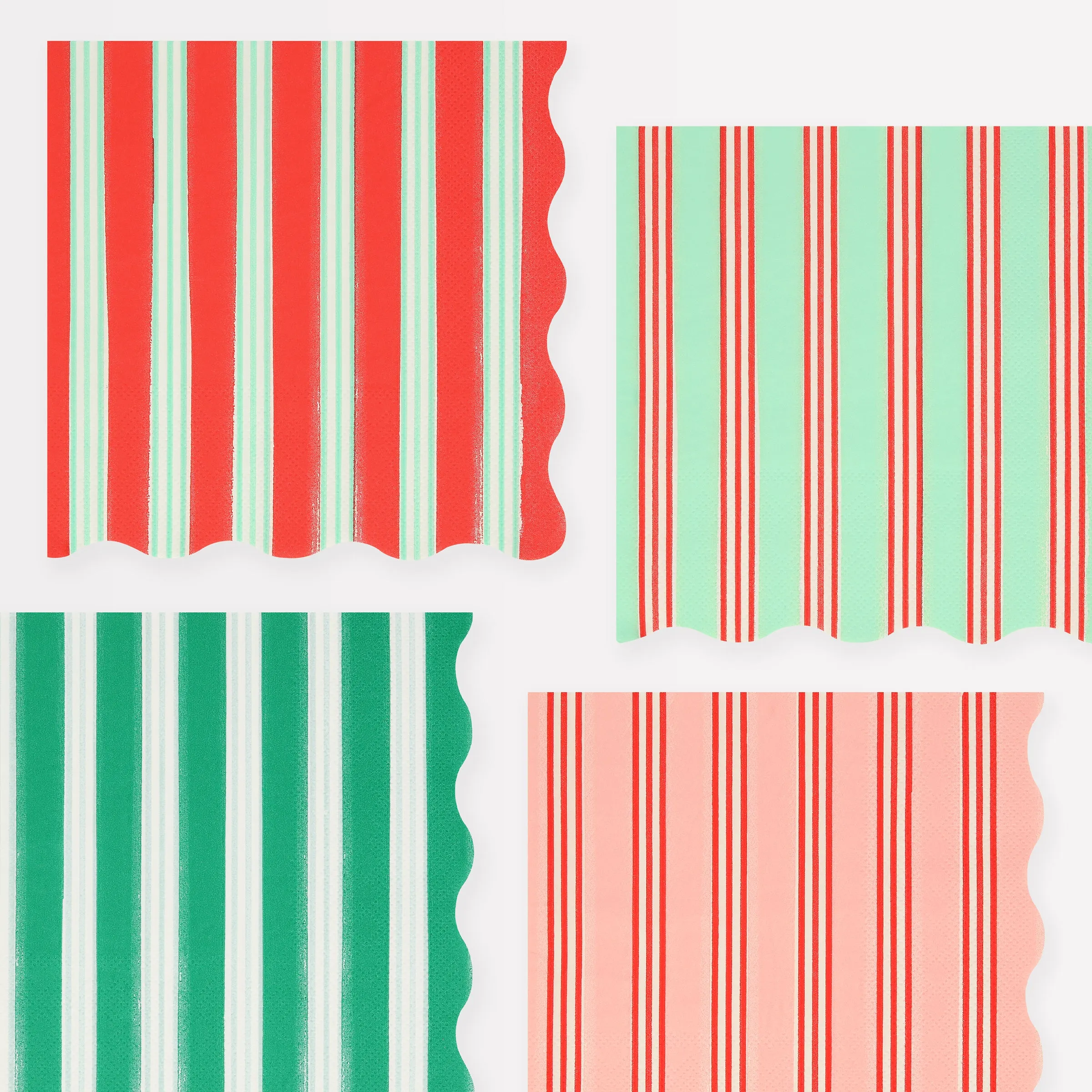 Festive Stripe Large Napkins (x 16)