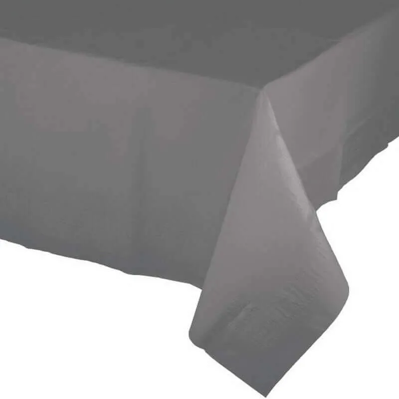 Glamour Gray Paper Tablecloth with Plastic Lining