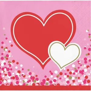 Happy Heart Beverage Napkins (16ct)