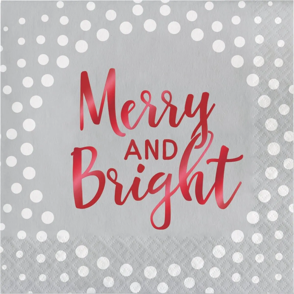 Holiday Sparkle & Shine Silver Merry & Bright Lunch Napkins