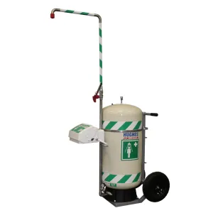 Hughes 40K45G Mobile Safety Shower and Eyewash with Integral Stainless Steel Cart