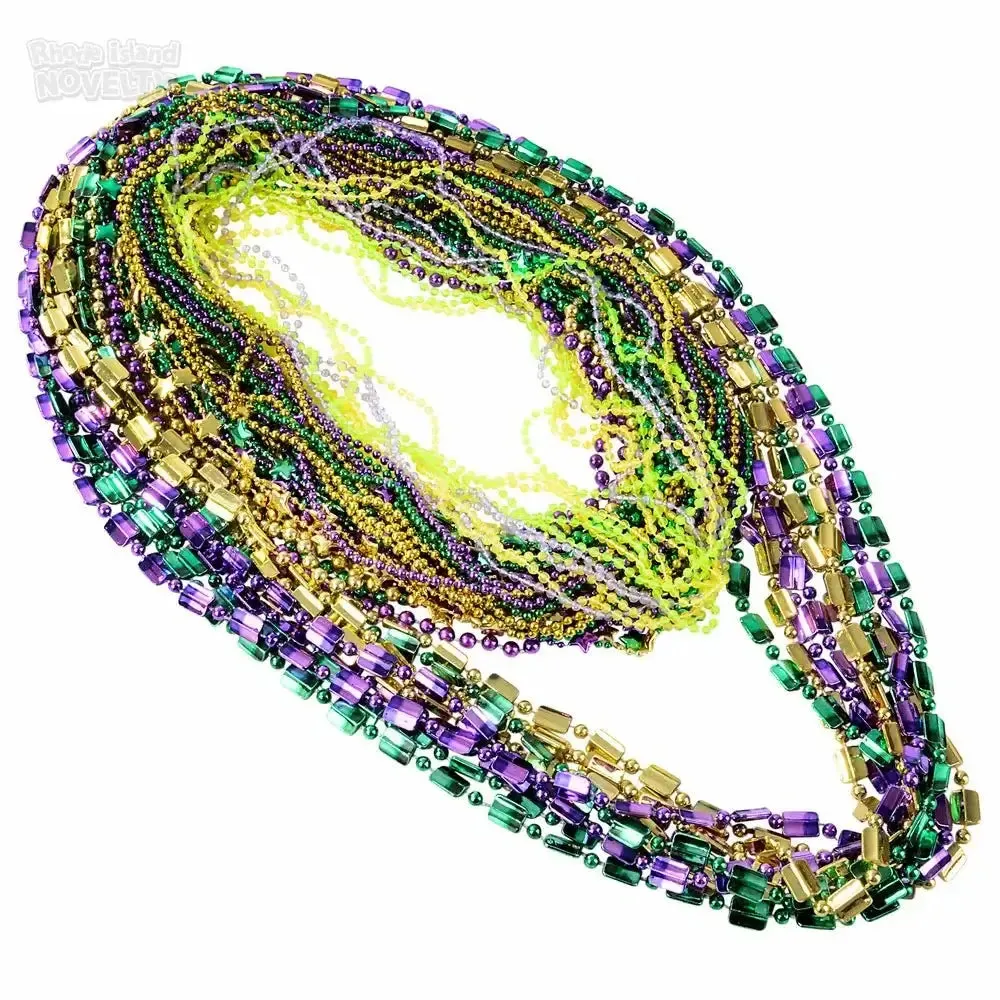 Mardi Gras Bead Necklace Assortment (100pcs)