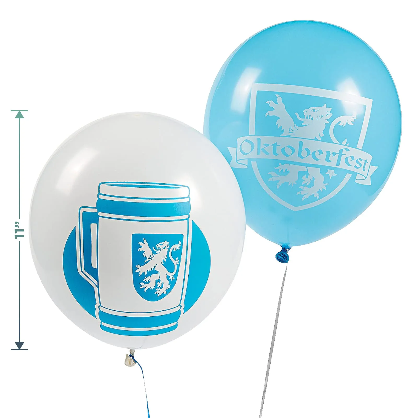 Oktoberfest Party Blue & White Latex Balloons and Foil Fringe Garland Set