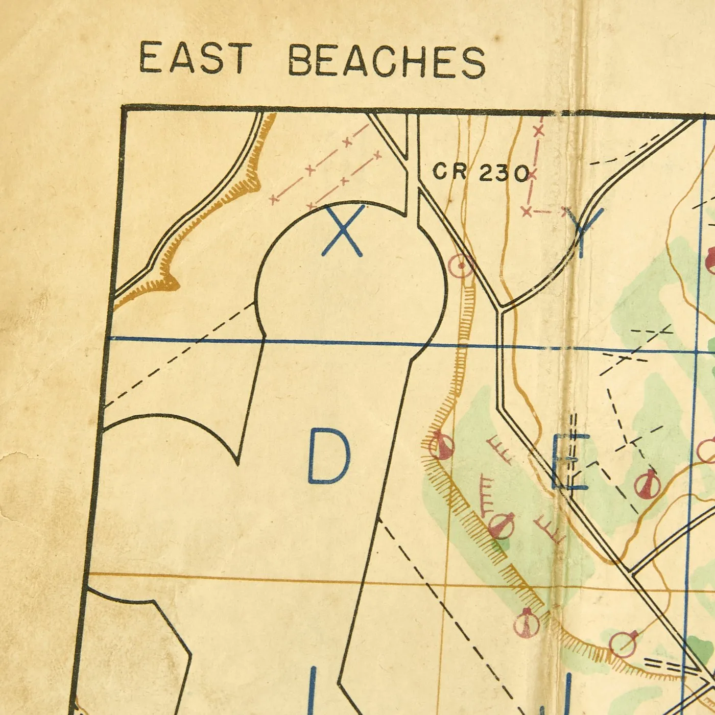 Original WWII U.S. Marine Corps Battle of Iwo Jima East Beaches Assault Invasion Map dated November 1944