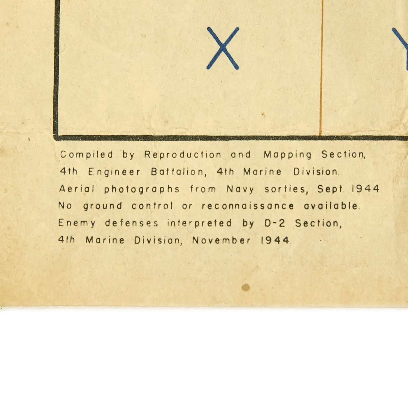 Original WWII U.S. Marine Corps Battle of Iwo Jima East Beaches Assault Invasion Map dated November 1944