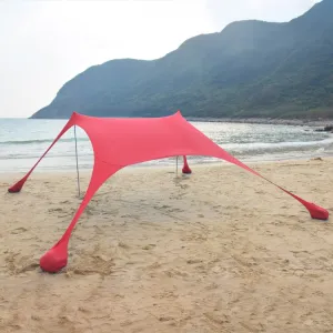 Outdoor Beach Lycra Canopy Camping Tent Sunshade Fishing Tent, Size: 210x200x150cm(Red)