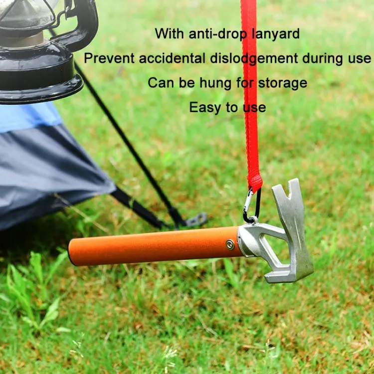 Outdoor Camping Multifunctional Tent Ground Nail Hammer(Orange)