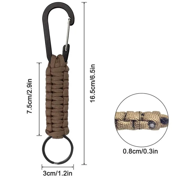 Outdoor Multifunctional Nylon Umbrella Rope Carabiner Key Chain(Army green)