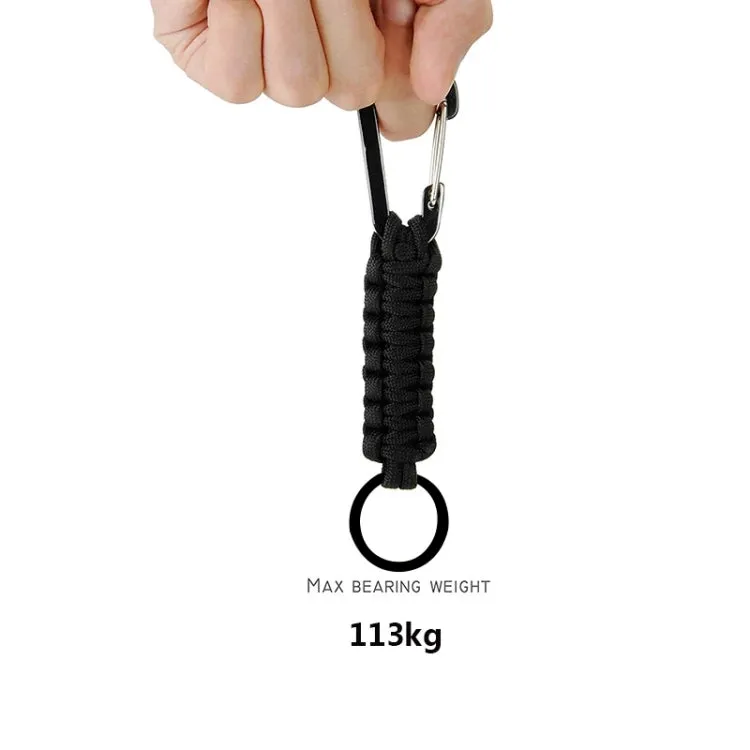 Outdoor Multifunctional Nylon Umbrella Rope Carabiner Key Chain(Black)