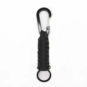 Outdoor Multifunctional Nylon Umbrella Rope Carabiner Key Chain(Black)