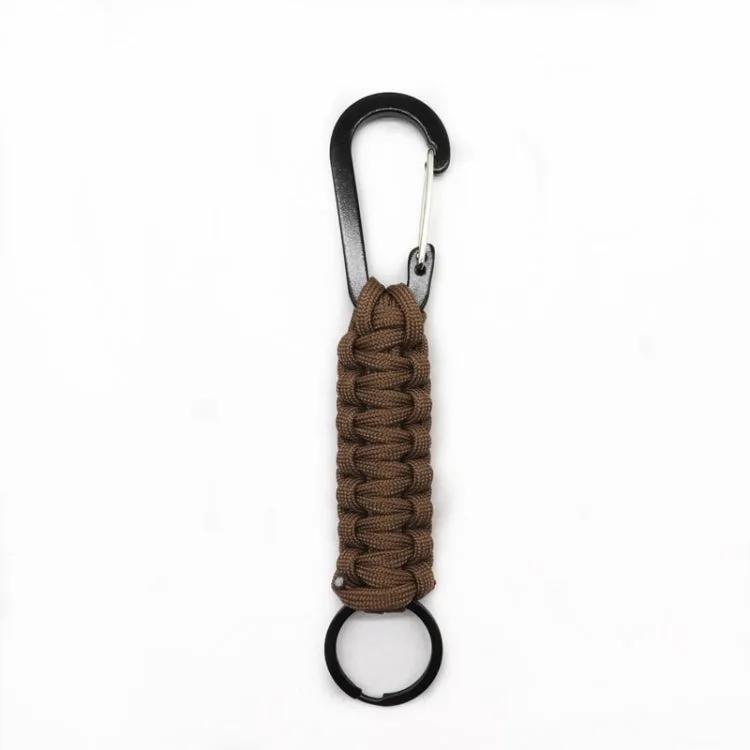 Outdoor Multifunctional Nylon Umbrella Rope Carabiner Key Chain(Brown)