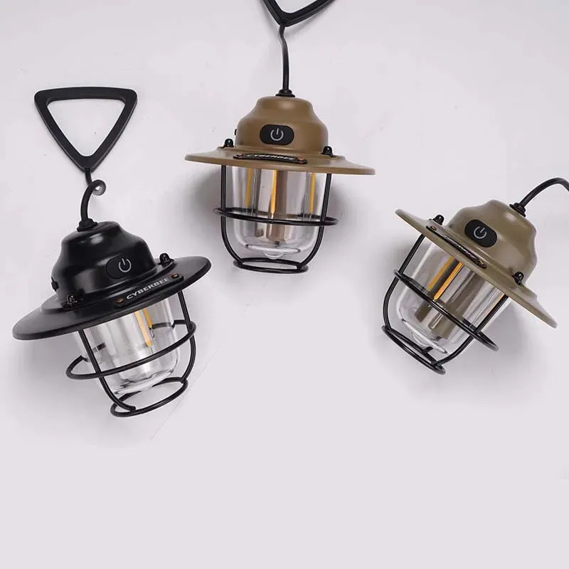 Outdoor Retro Camping Lights, Tents, Camping Lighting, Portable Lights, Infinite Dimming Outdoor Pendant Lights Emergency