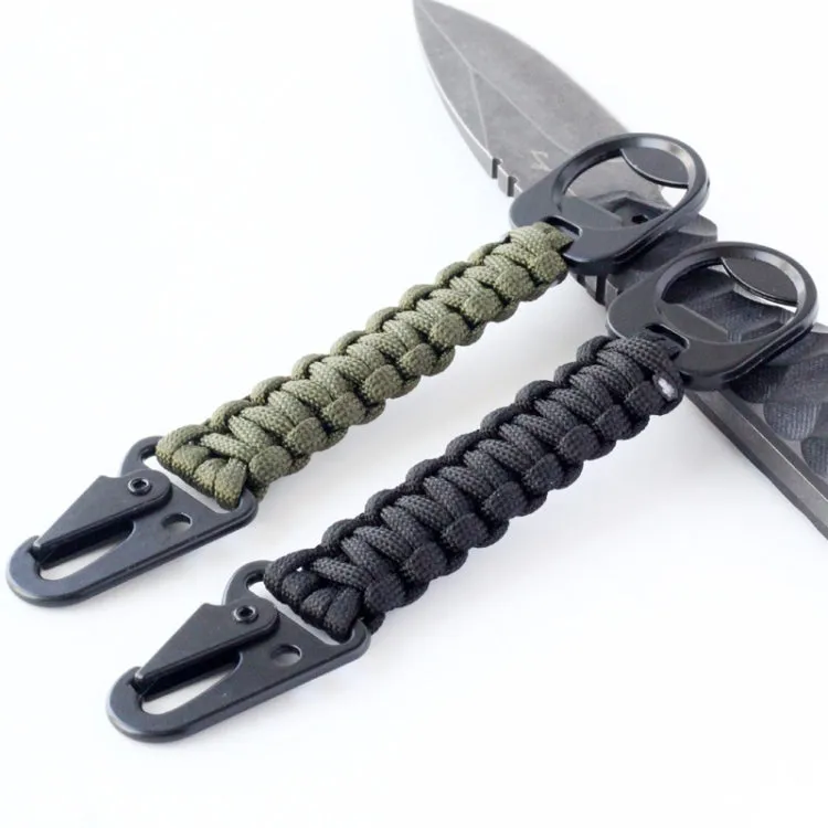 Outdoor Seven-Core Umbrella Rope Keychain Eagle Mouth Buckle Bottle Opener(Military Green)