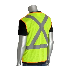 PIP 302-0210-LY/S ANSI Type R Class 2 and CAN/CSA Z96 X-Back Breakaway Mesh Vest