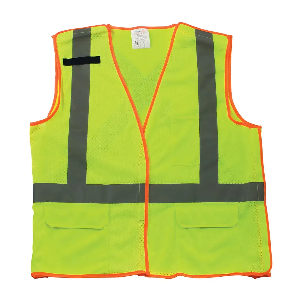 PIP 302-0210-LY/S ANSI Type R Class 2 and CAN/CSA Z96 X-Back Breakaway Mesh Vest