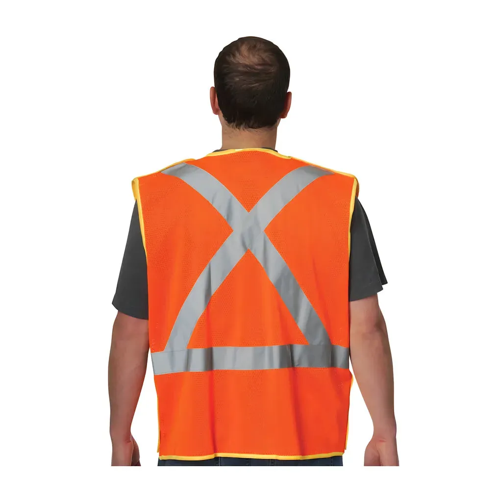 PIP 302-0210-OR/5X ANSI Type R Class 2 and CAN/CSA Z96 X-Back Breakaway Mesh Vest