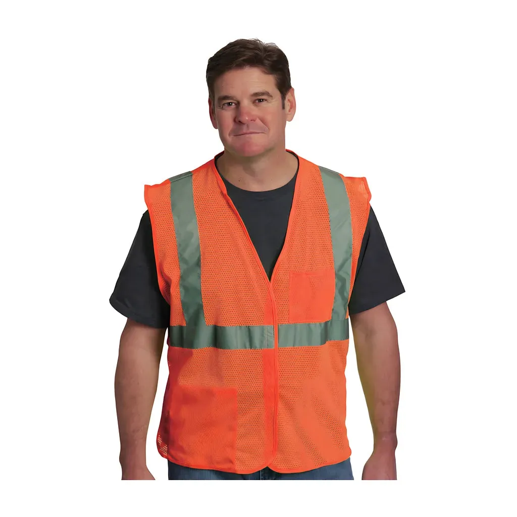 PIP 302-0702-OR/2X ANSI Type R Class 2 Two Pocket Value Mesh Vest