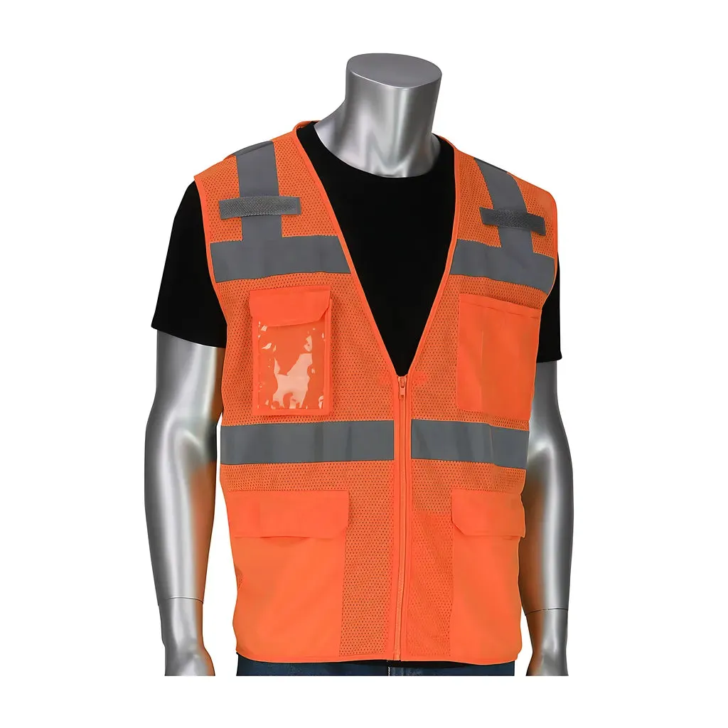 PIP 302-0750-OR/M ANSI Type R Class 2 Five Pocket Surveyors Vest