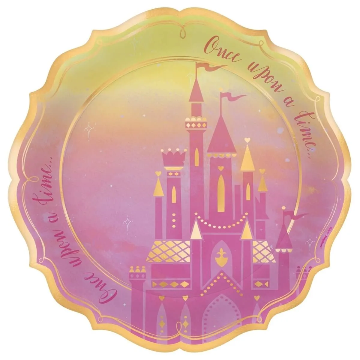 Princess Once Upon a Time - Extra Large Metallic Paper Plates (8ct)