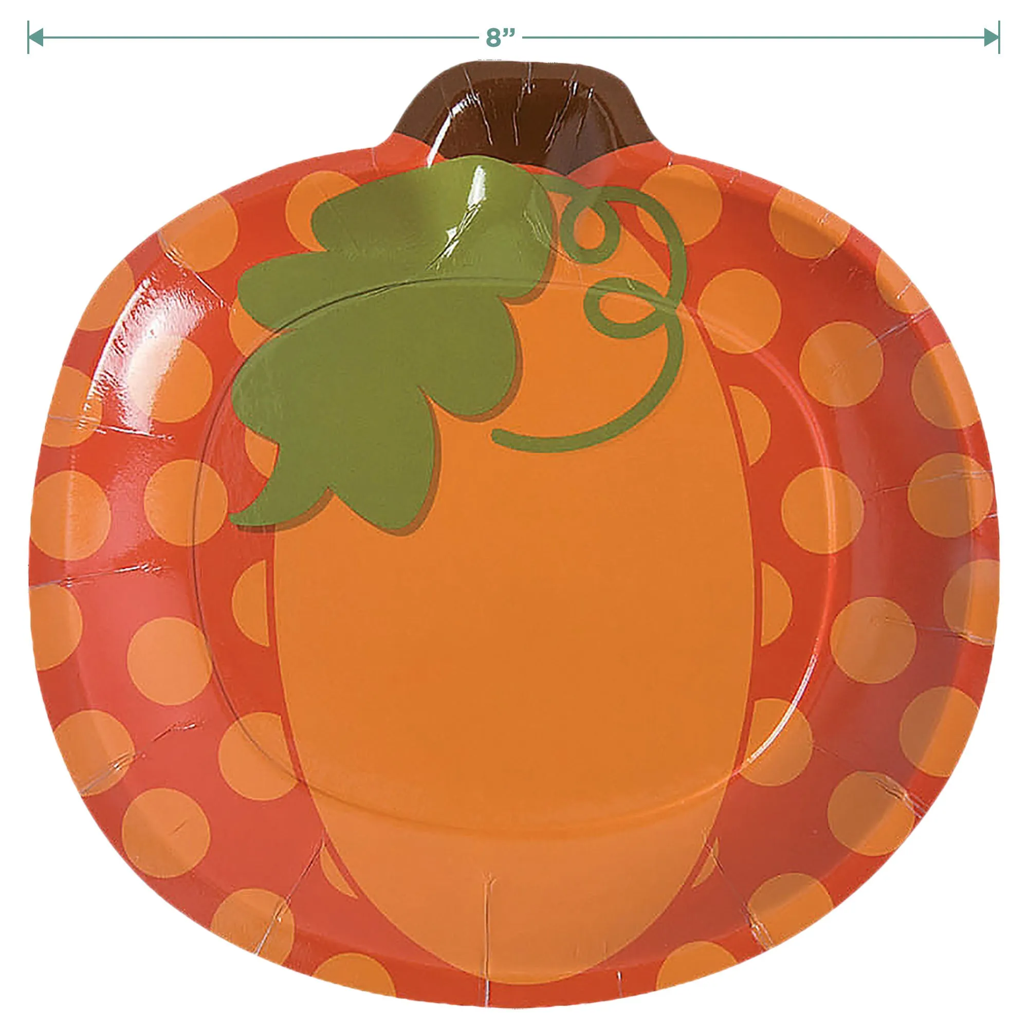 Pumpkin Party Supplies - Polka Dot Pumpkin Shaped Plates, Sunflower Napkins, & Cups for Fall Party (16 Plates, Napkins, & Cups)