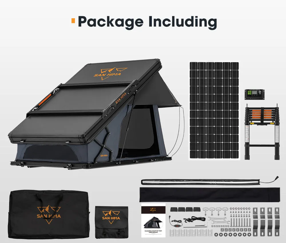 San Hima Kalbarri X Rooftop Tent Hardshell With Ladder   250W Solar Panel